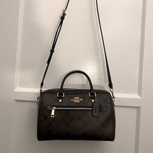 Rowan satchel in signature canvas. Crossbody